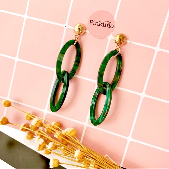 Pinkimo Jewelry - Double Rings Acrylic Resin Earrings